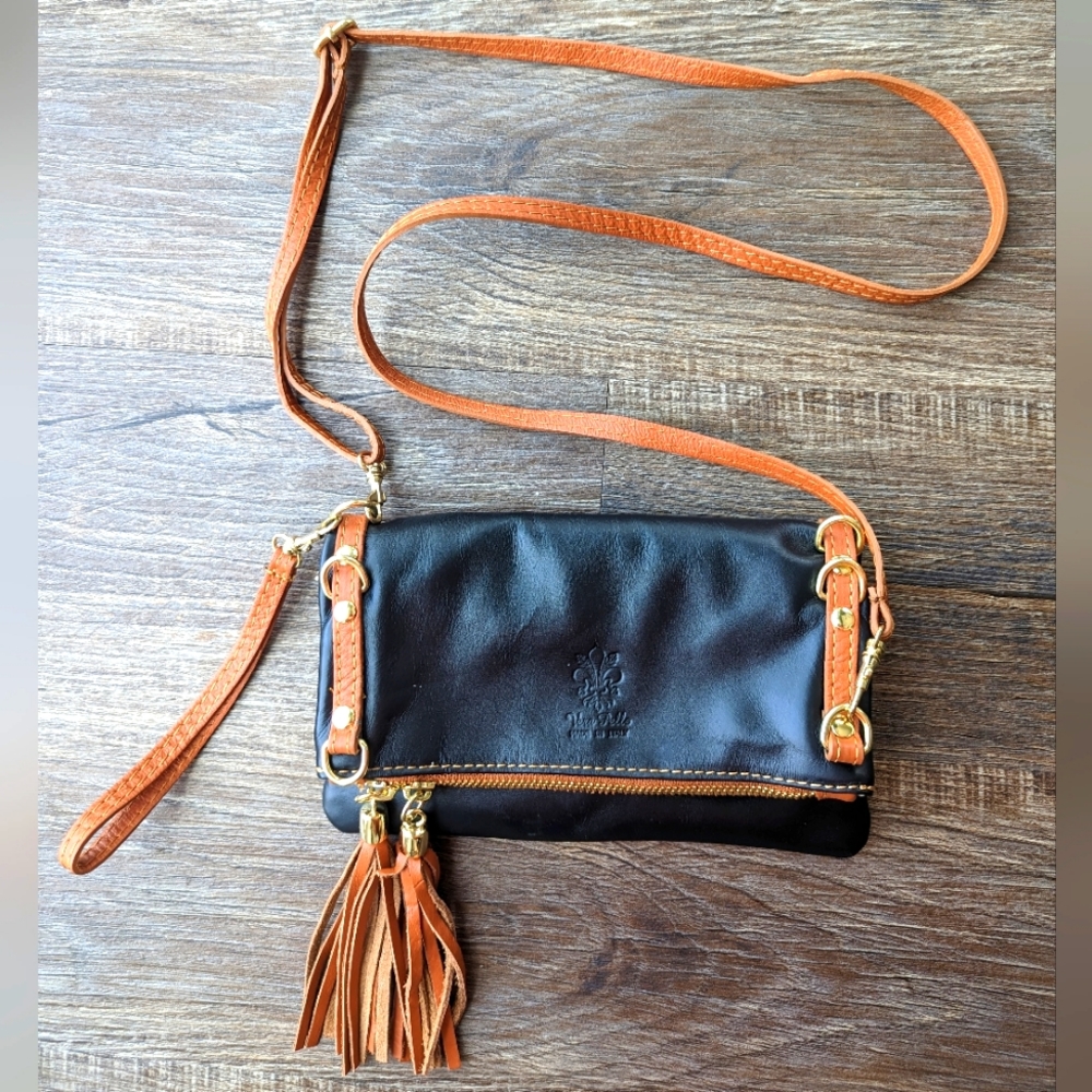 Italian leather crossbody bag